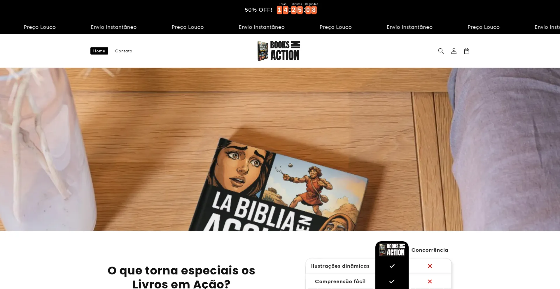 Website screenshot of Booksinaction.store