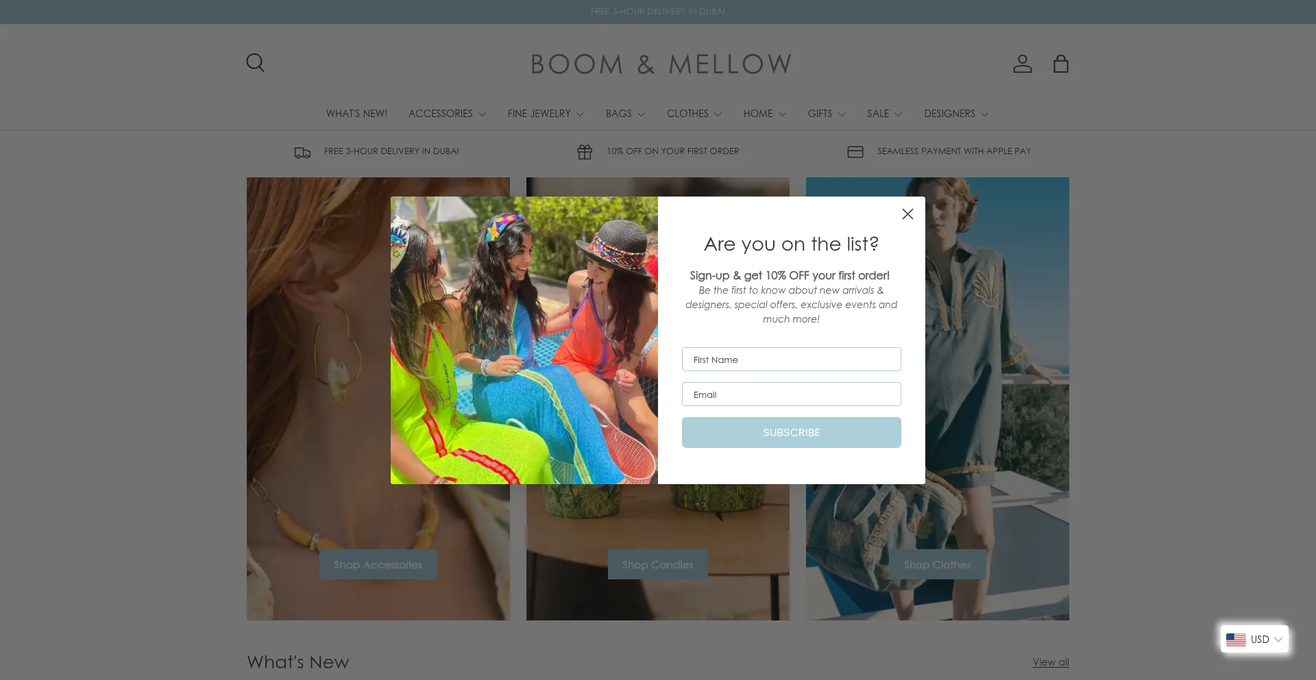 Website screenshot of Boomandmellow.com