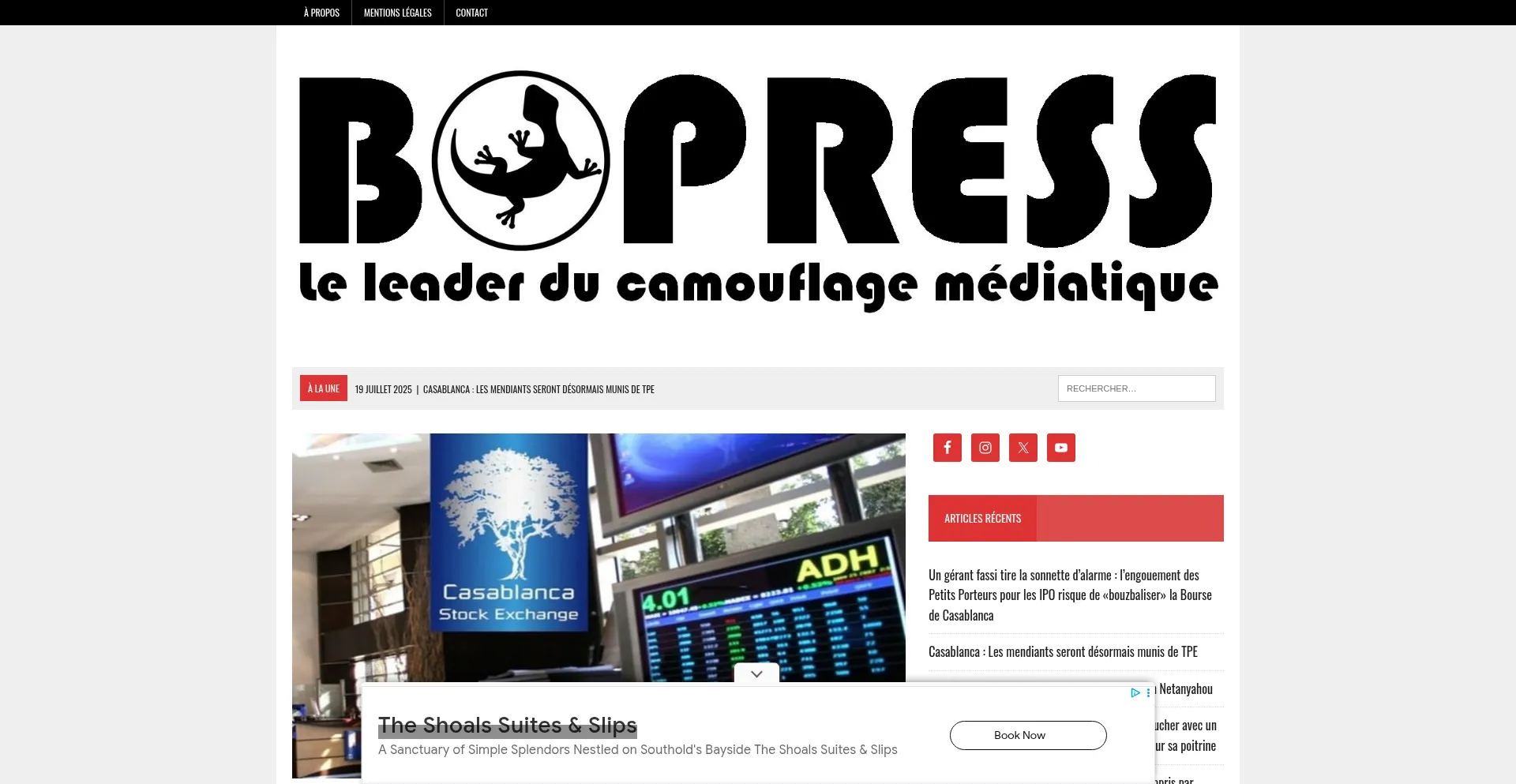 Website screenshot of Bopress.ma