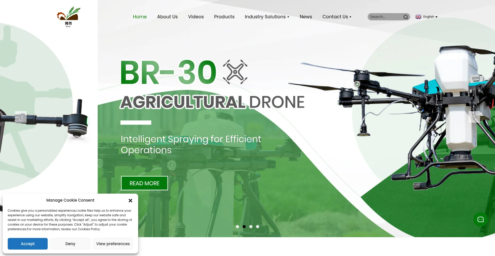 Website screenshot of Borandrones.com