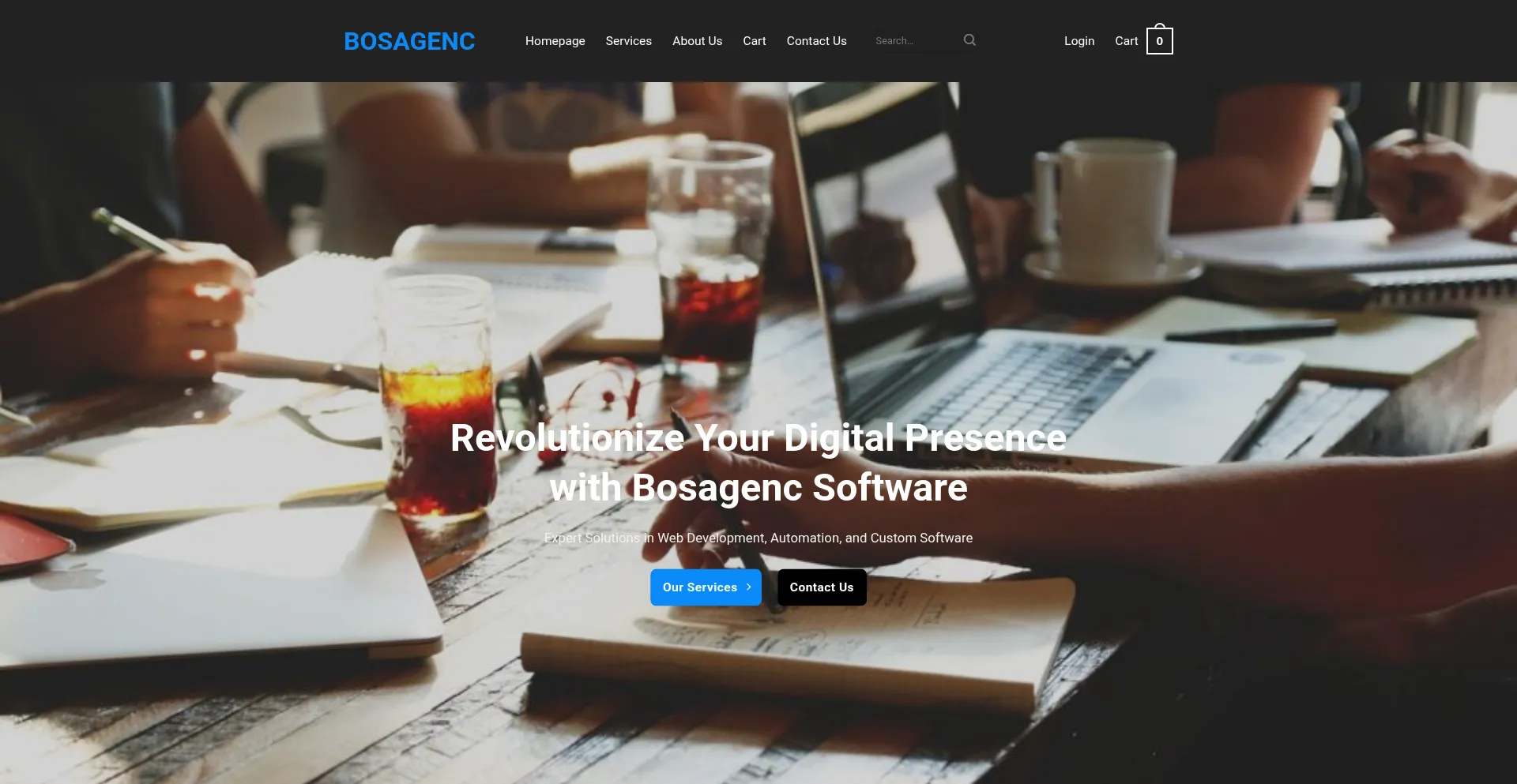 Website screenshot of Bosagenc.com