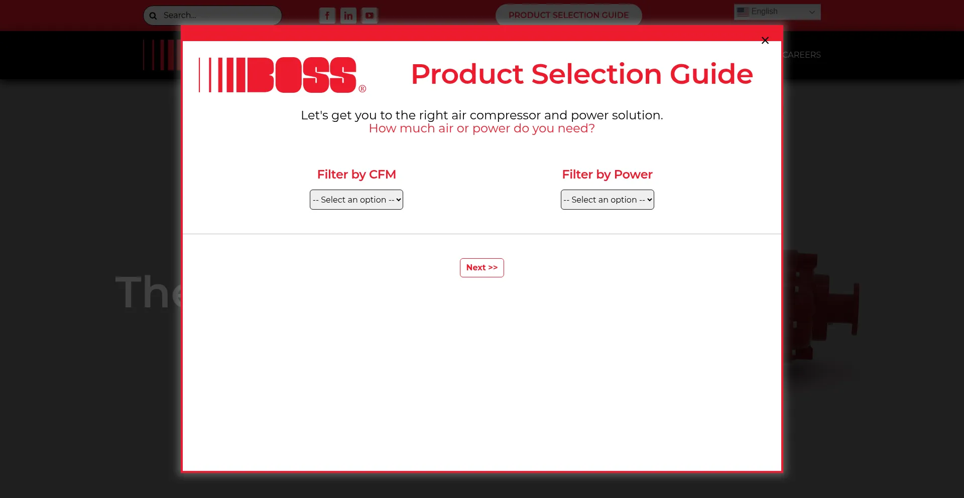 Website screenshot of Bossair.com