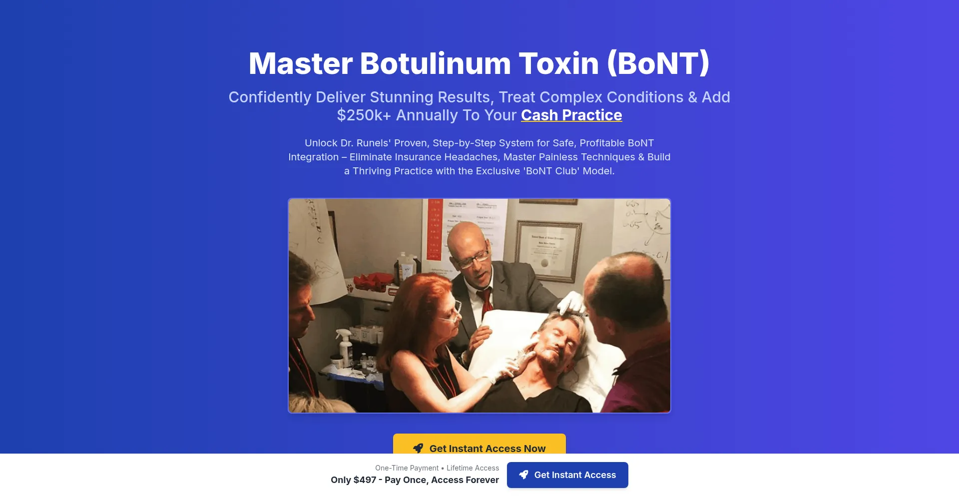 Website screenshot of Botoxmasterclass.com