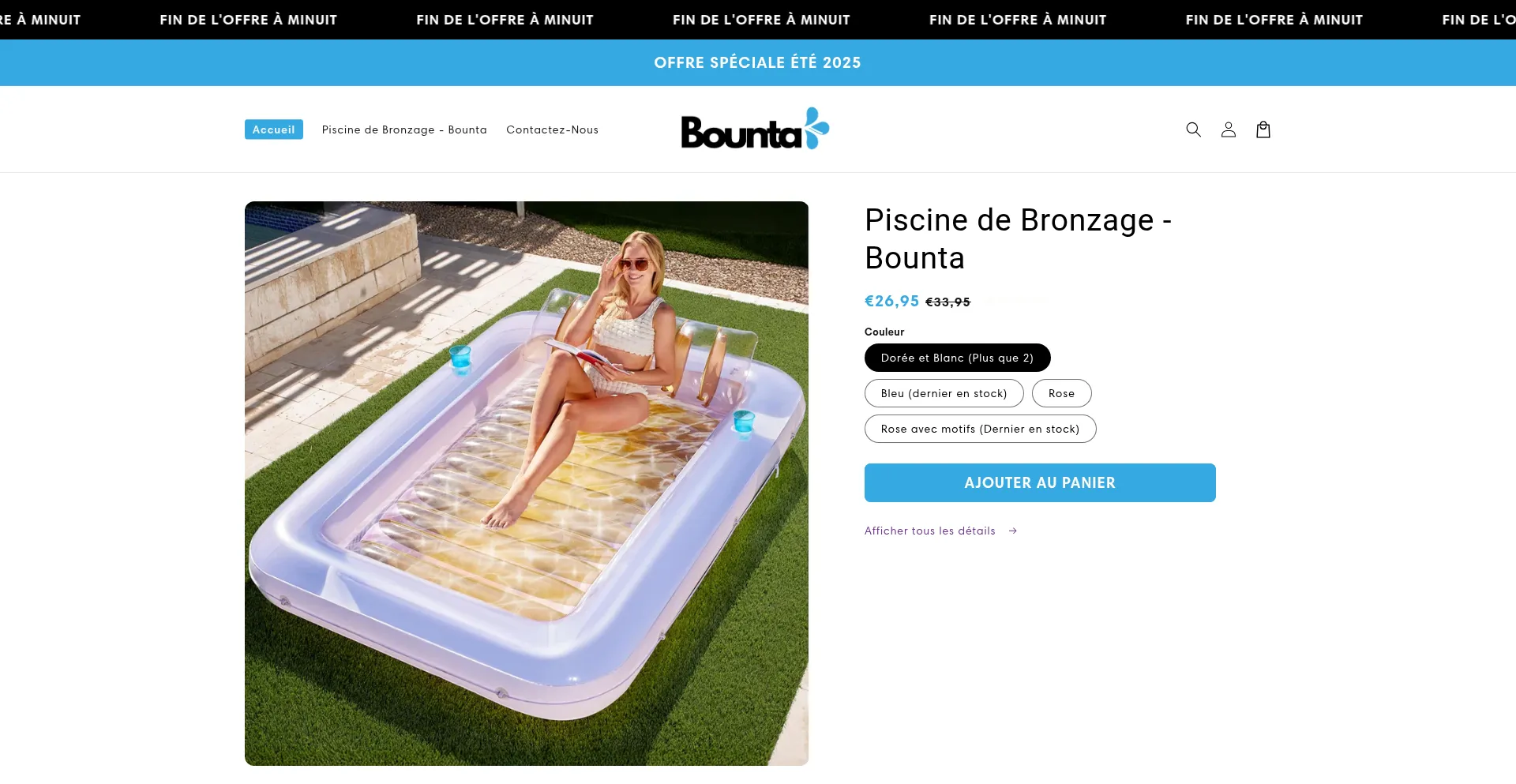 Website screenshot of Bounta-shop.com