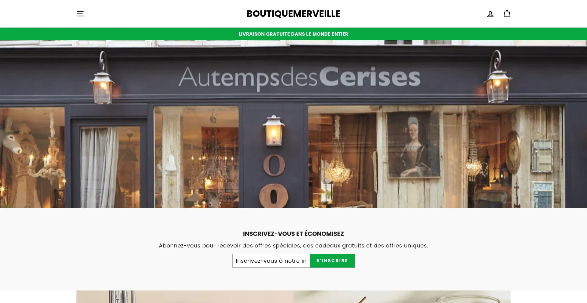 Website screenshot of Boutiquemerveille.com