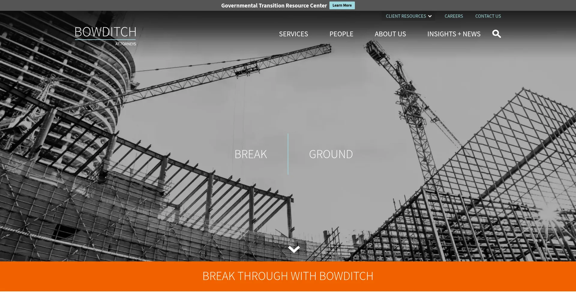 Website screenshot of Bowditch.com