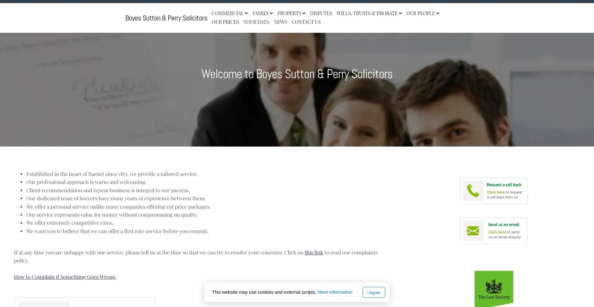 Website screenshot of Boyessuttonperry.co.uk