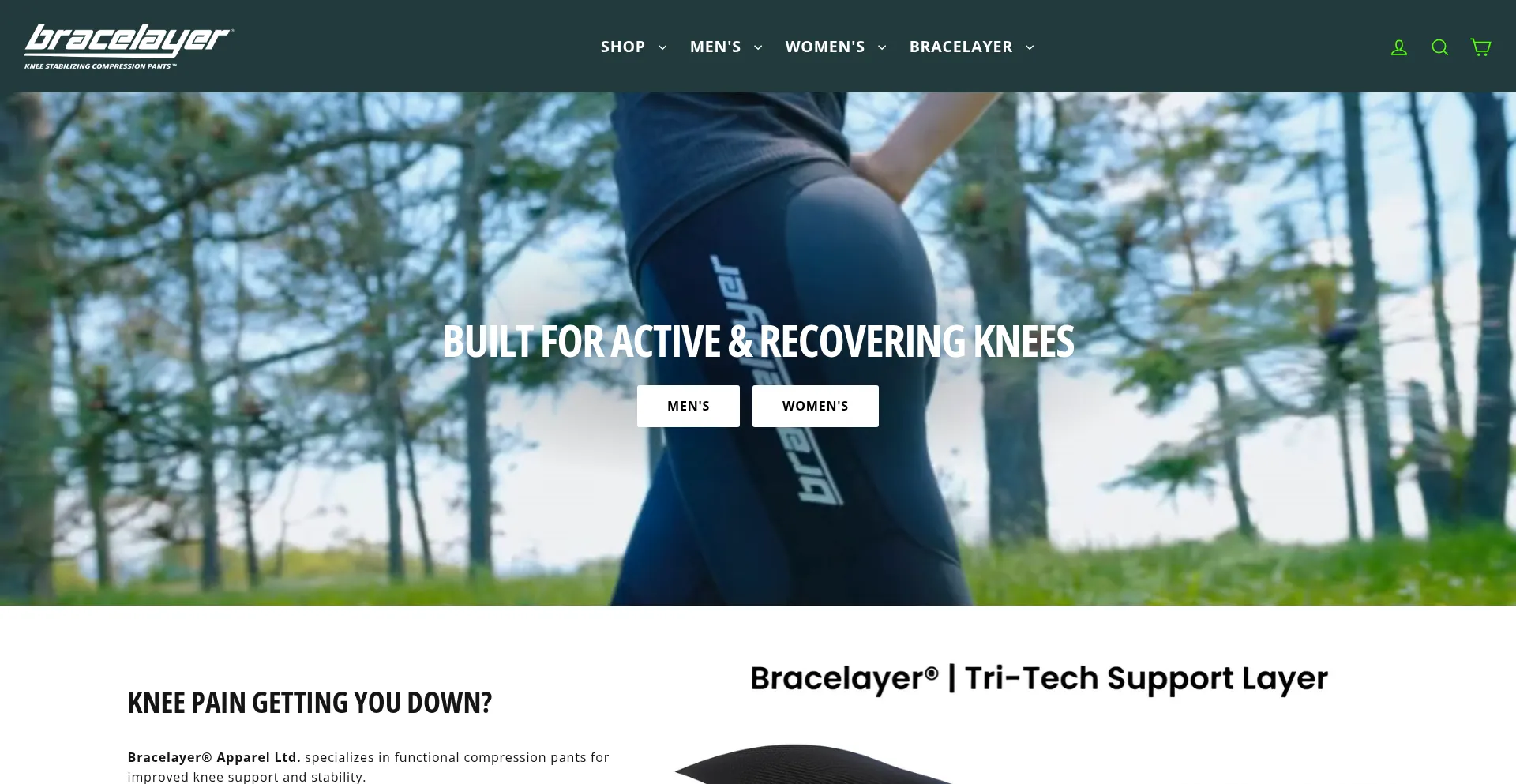 Website screenshot of Bracelayer.com