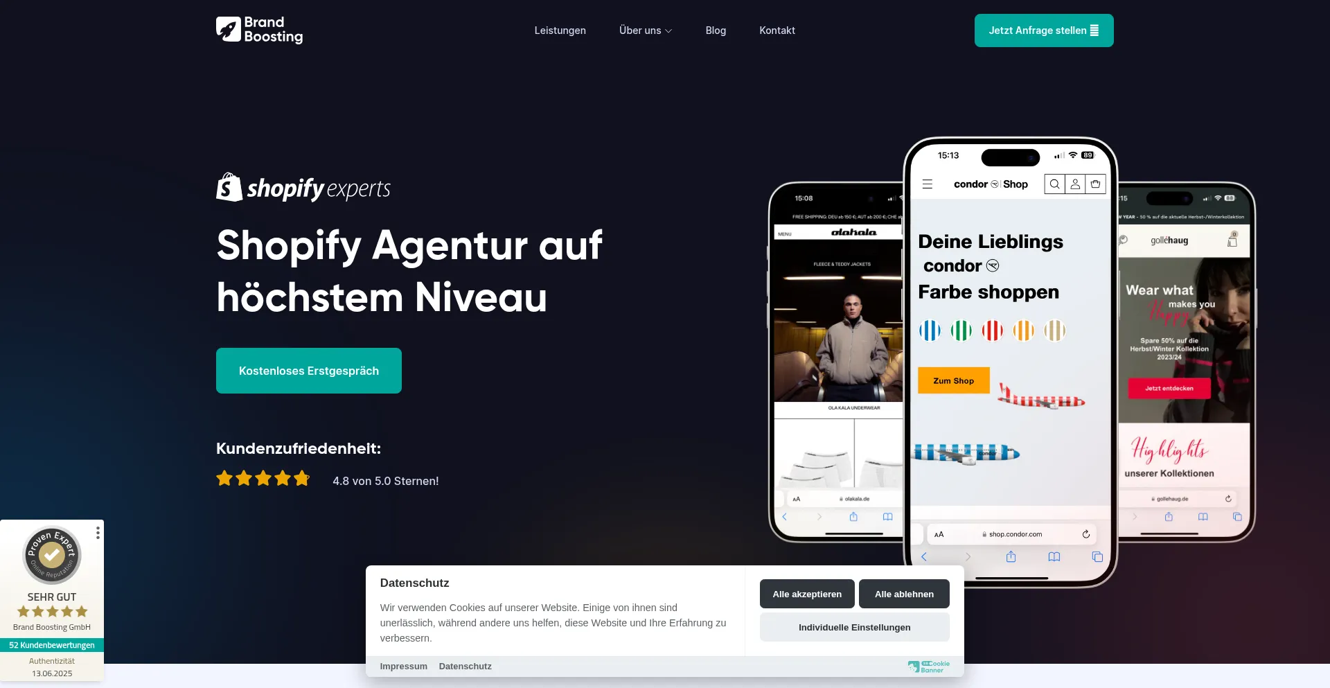 Website screenshot of Brand-boosting.de