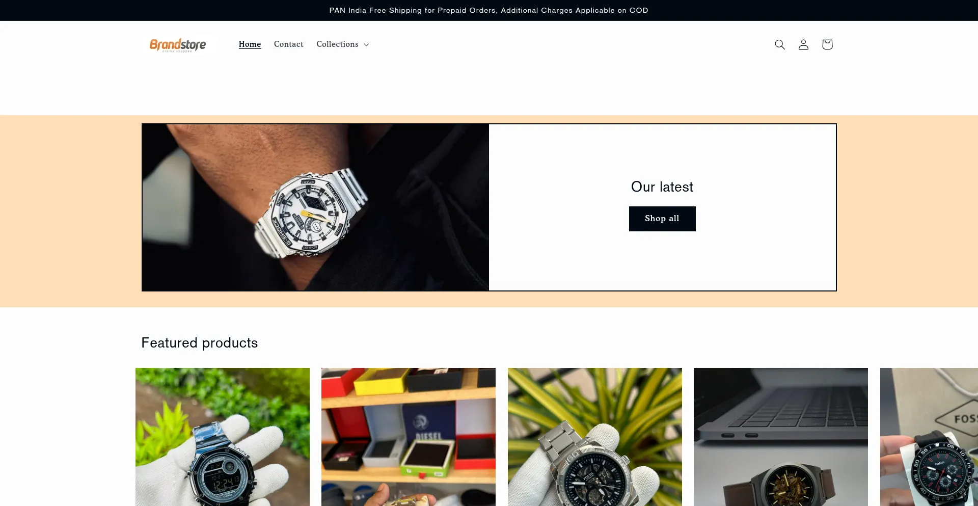 Website screenshot of Brandstoreonlineshoppee.com