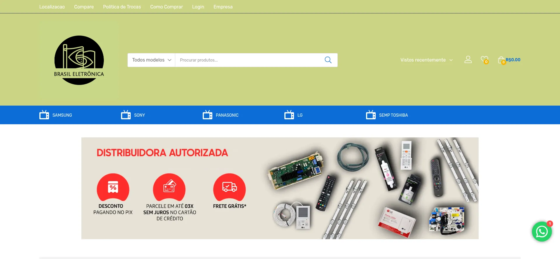 Website screenshot of Brasileletronica.com.br
