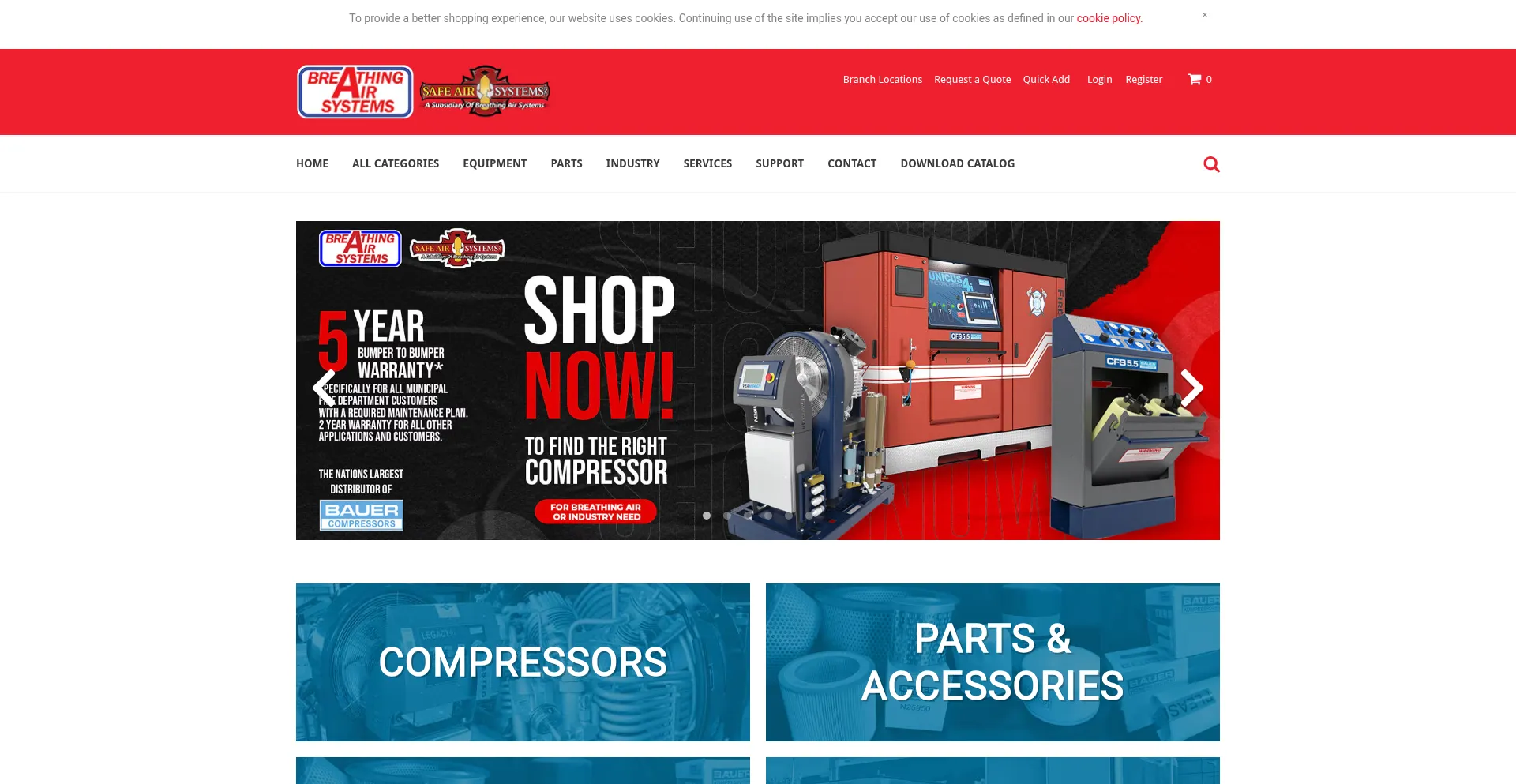 Website screenshot of Breathingair.com