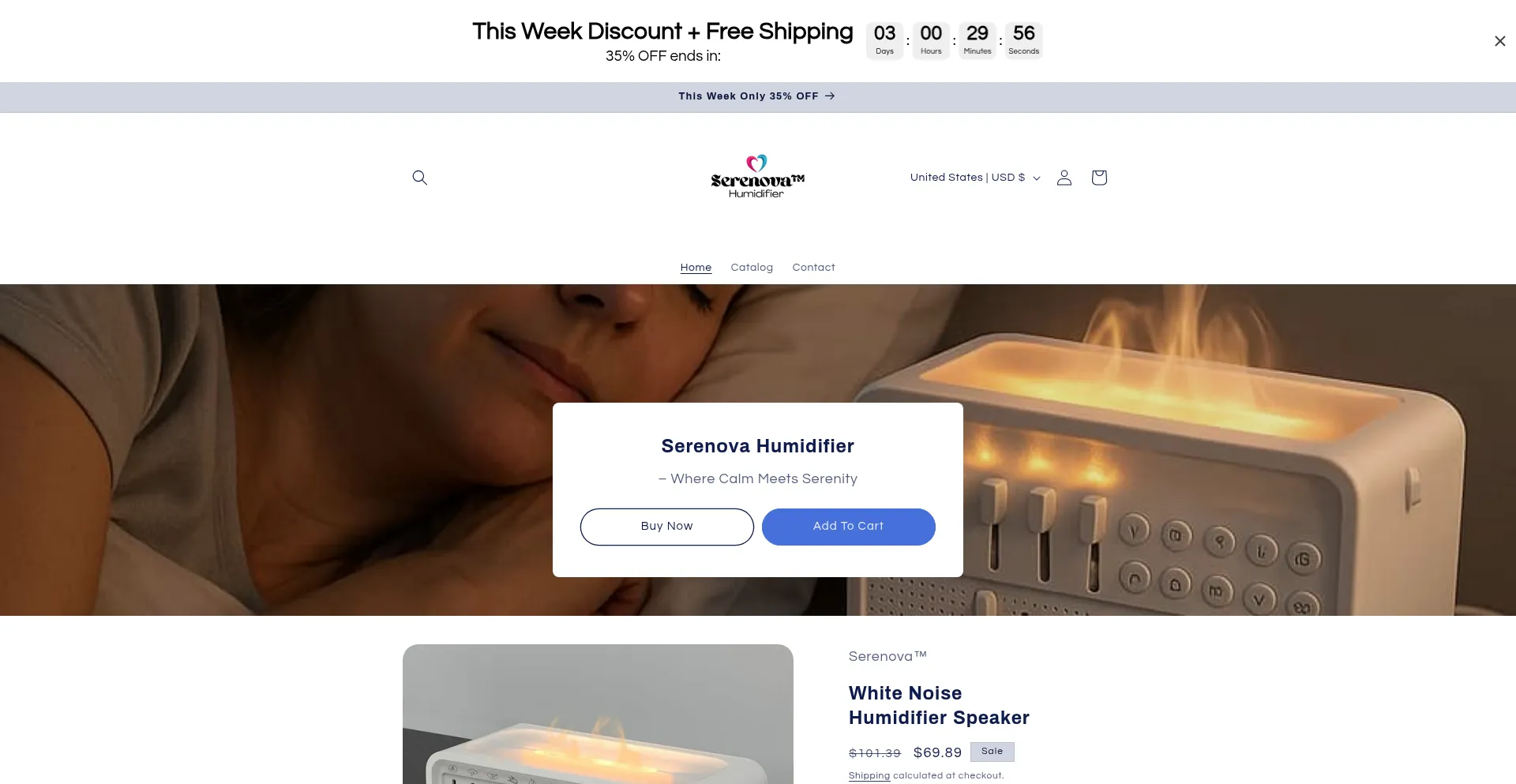 Website screenshot of Breathserenova.store