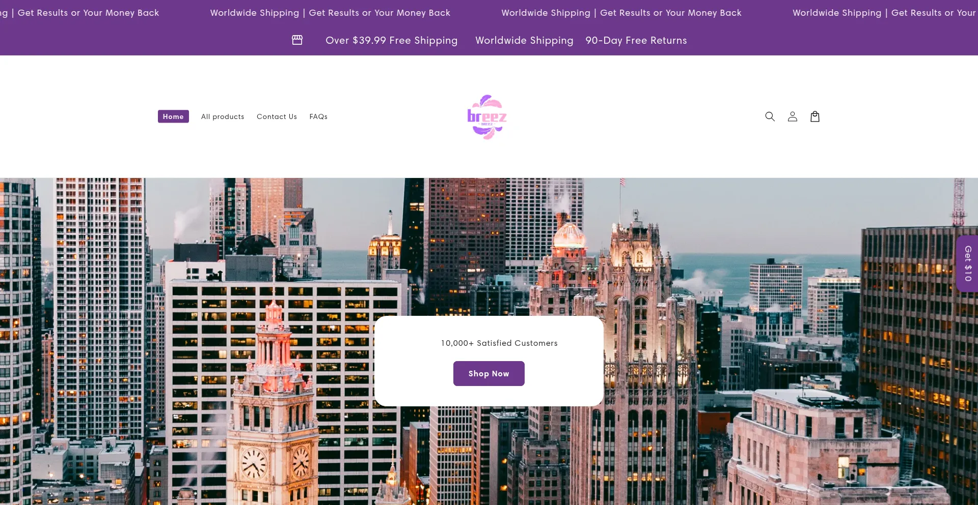 Website screenshot of Breezyhorizon.com