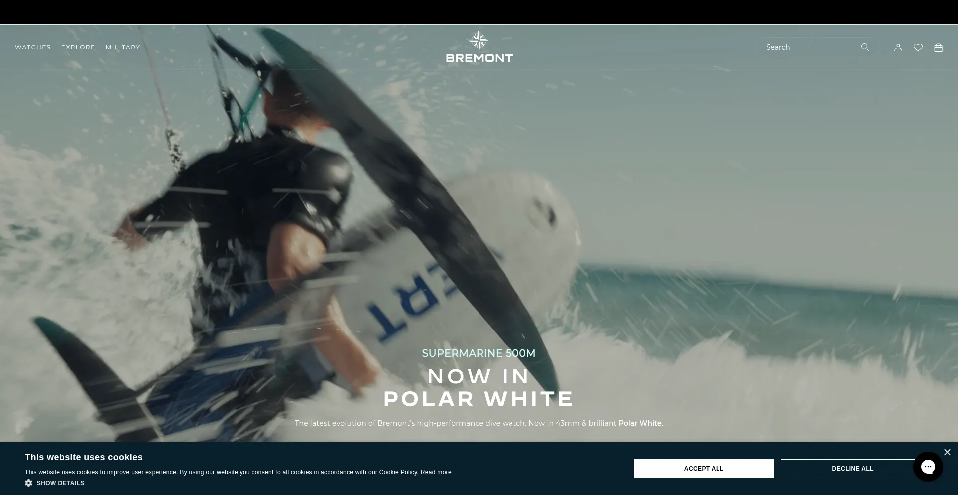 Website screenshot of Bremont.com