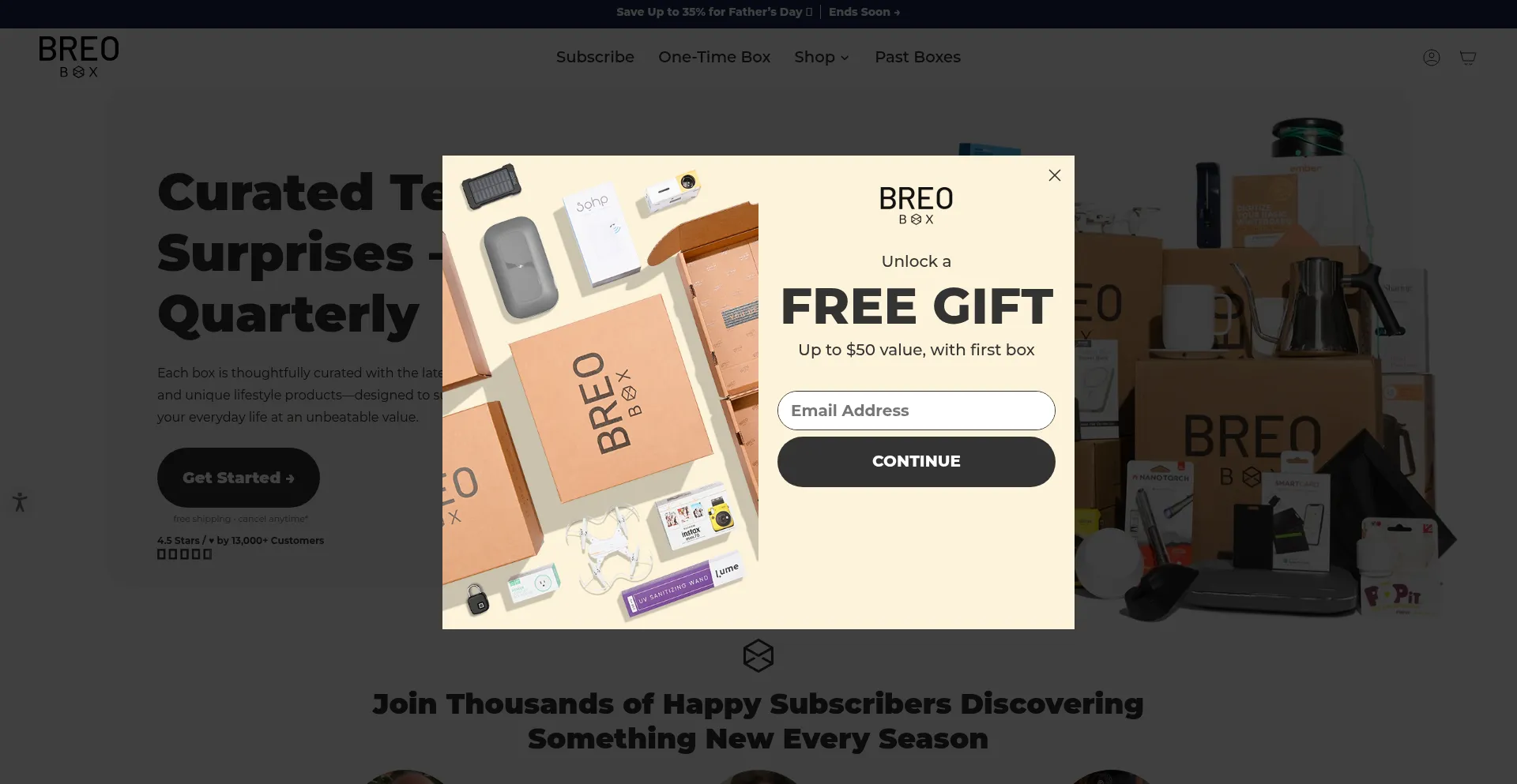 Website screenshot of Breobox.com