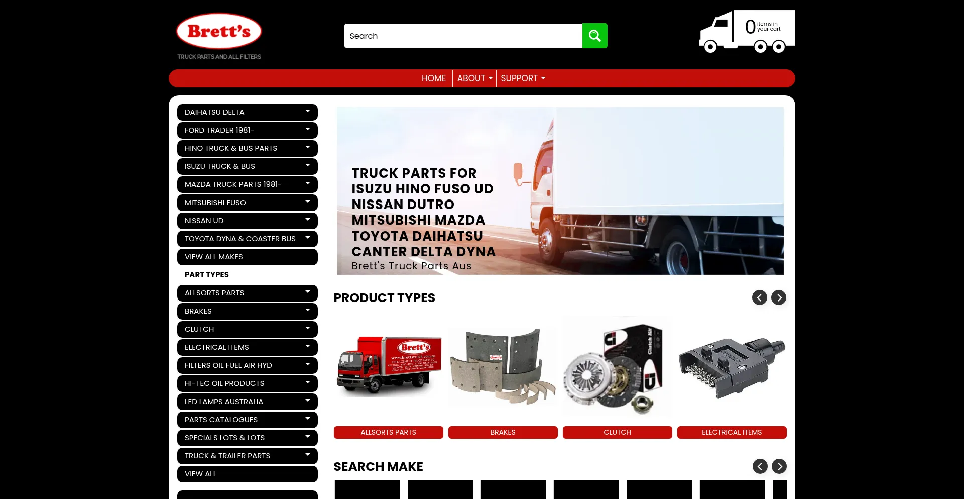 Website screenshot of Brettstruck.com