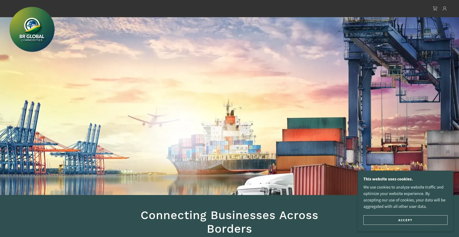 Website screenshot of Brglobalcommodities.com