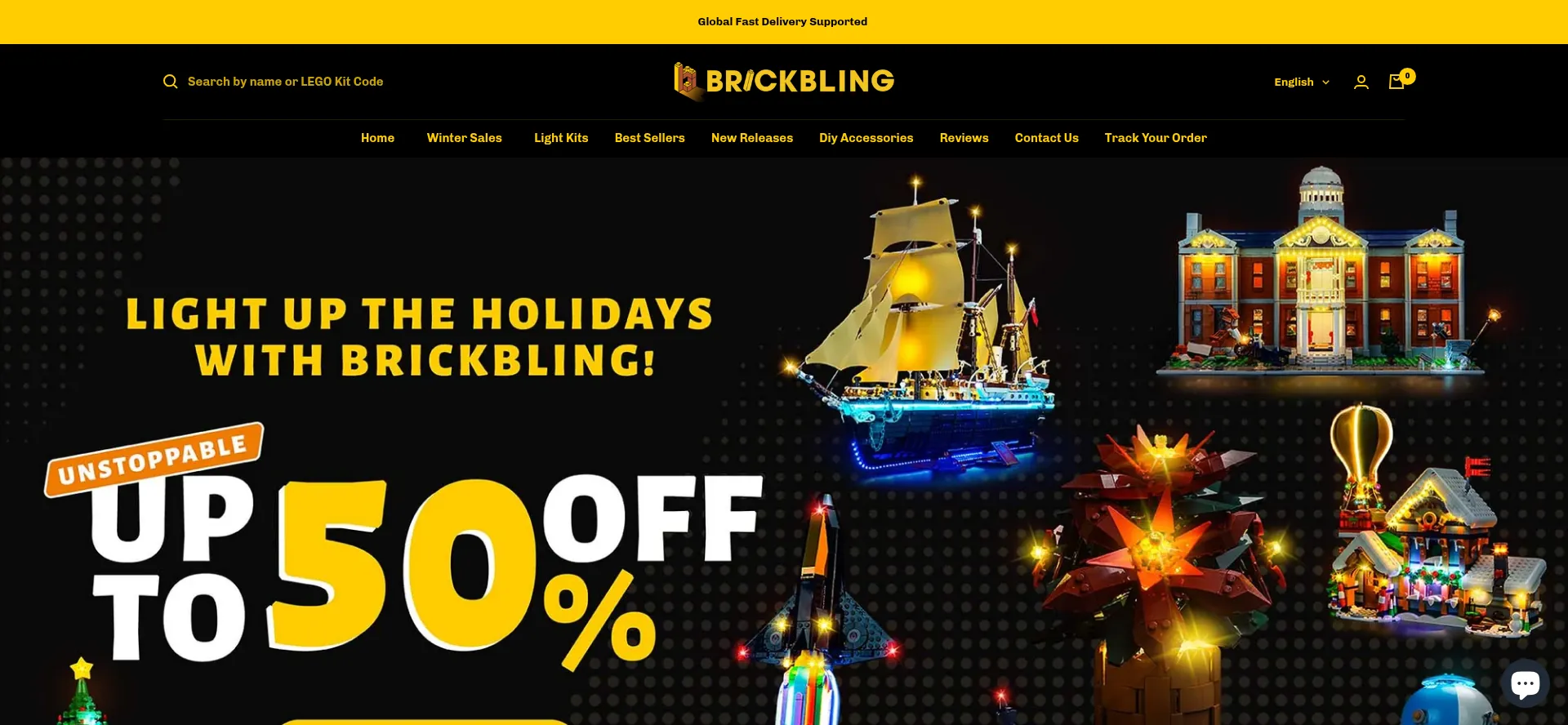 Website screenshot of Brickblingtoy.com
