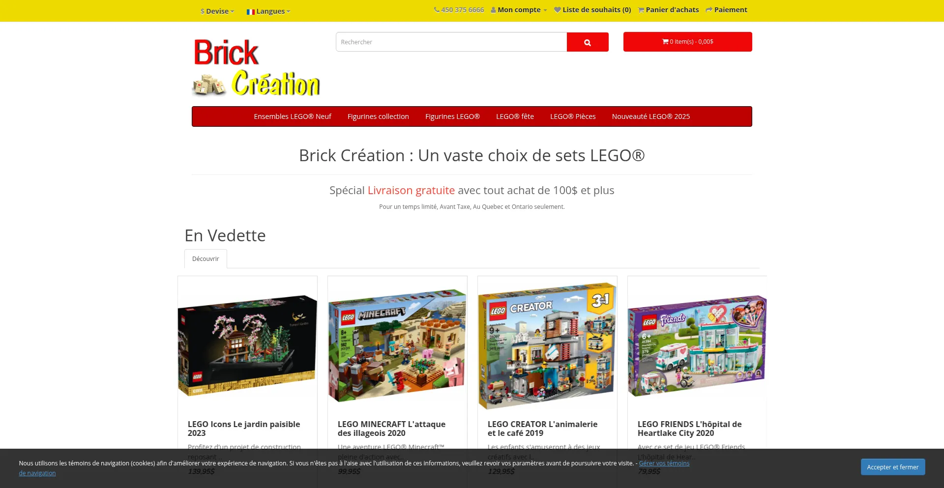 Website screenshot of Brickcreation.com