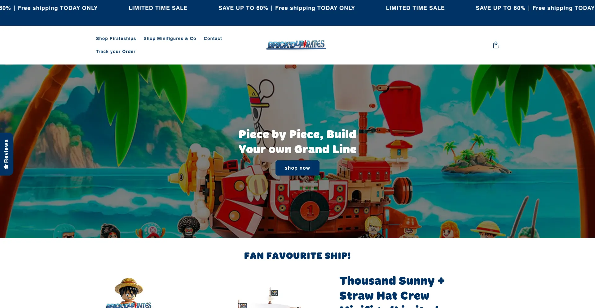 Website screenshot of Brickdup-pirates.com