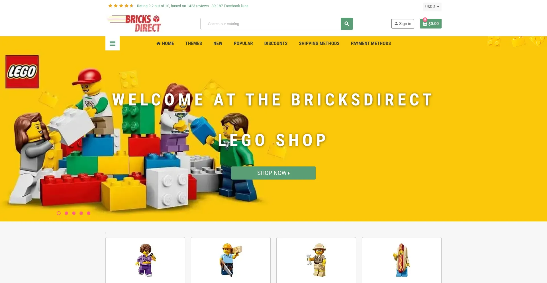 Website screenshot of Bricksdirect.com