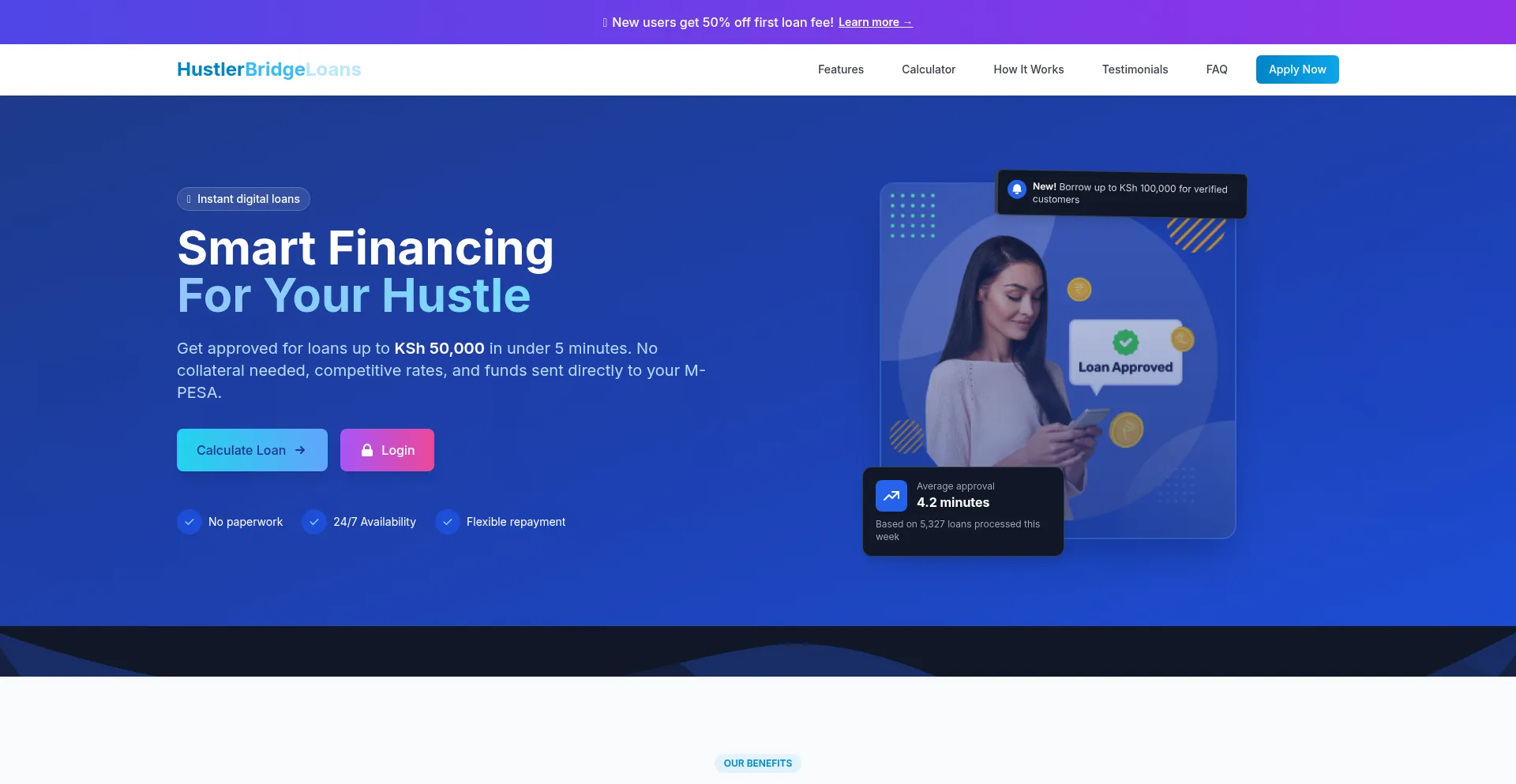 Website screenshot of Bridgefund.site