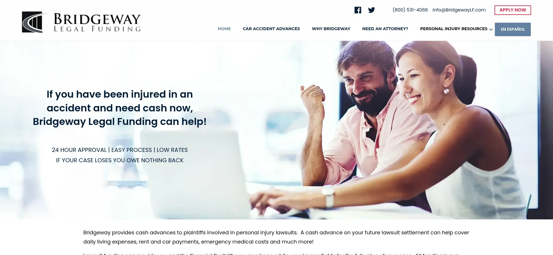 Website screenshot of Bridgewaylf.com