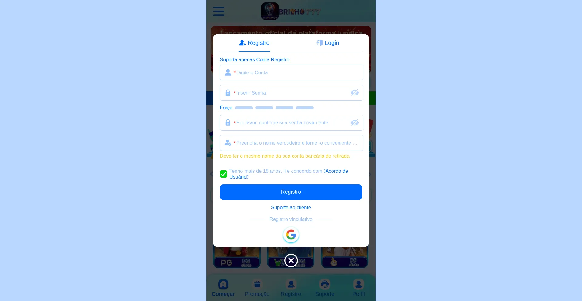 Website screenshot of Brilho777.co