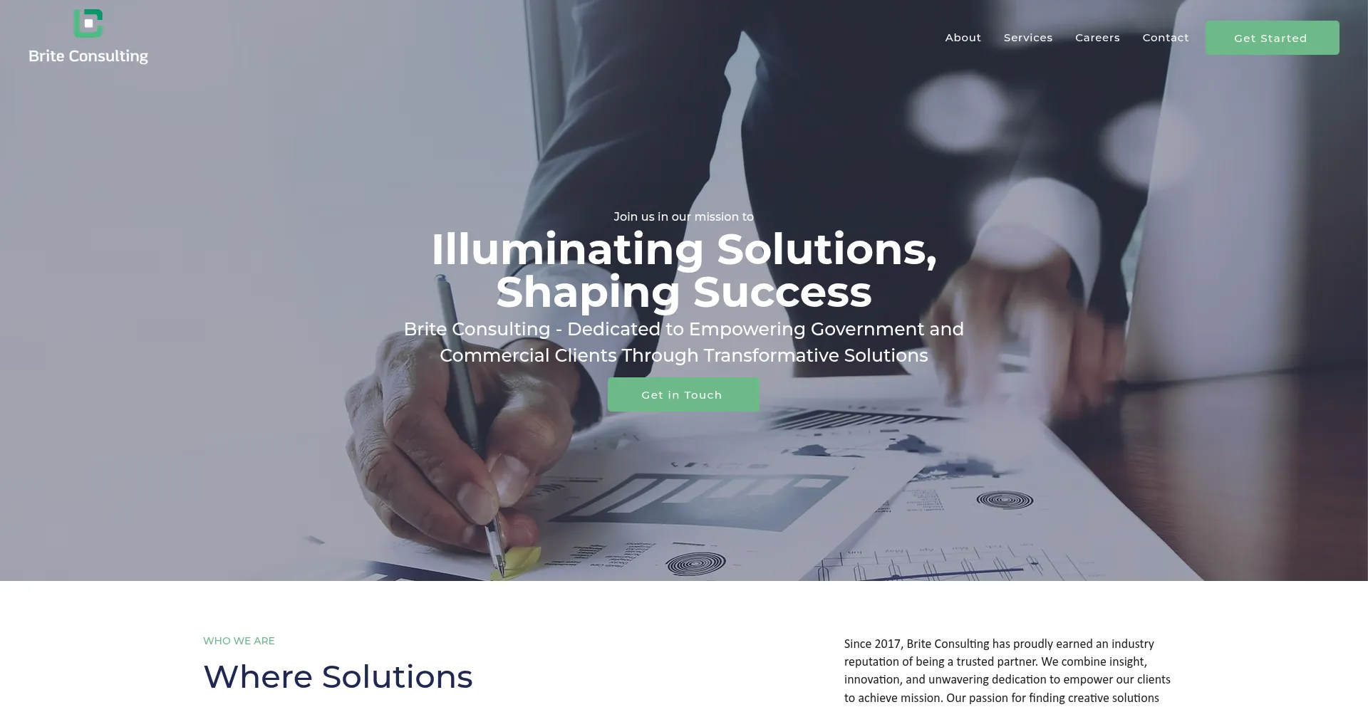 Website screenshot of Briteconsulting.com