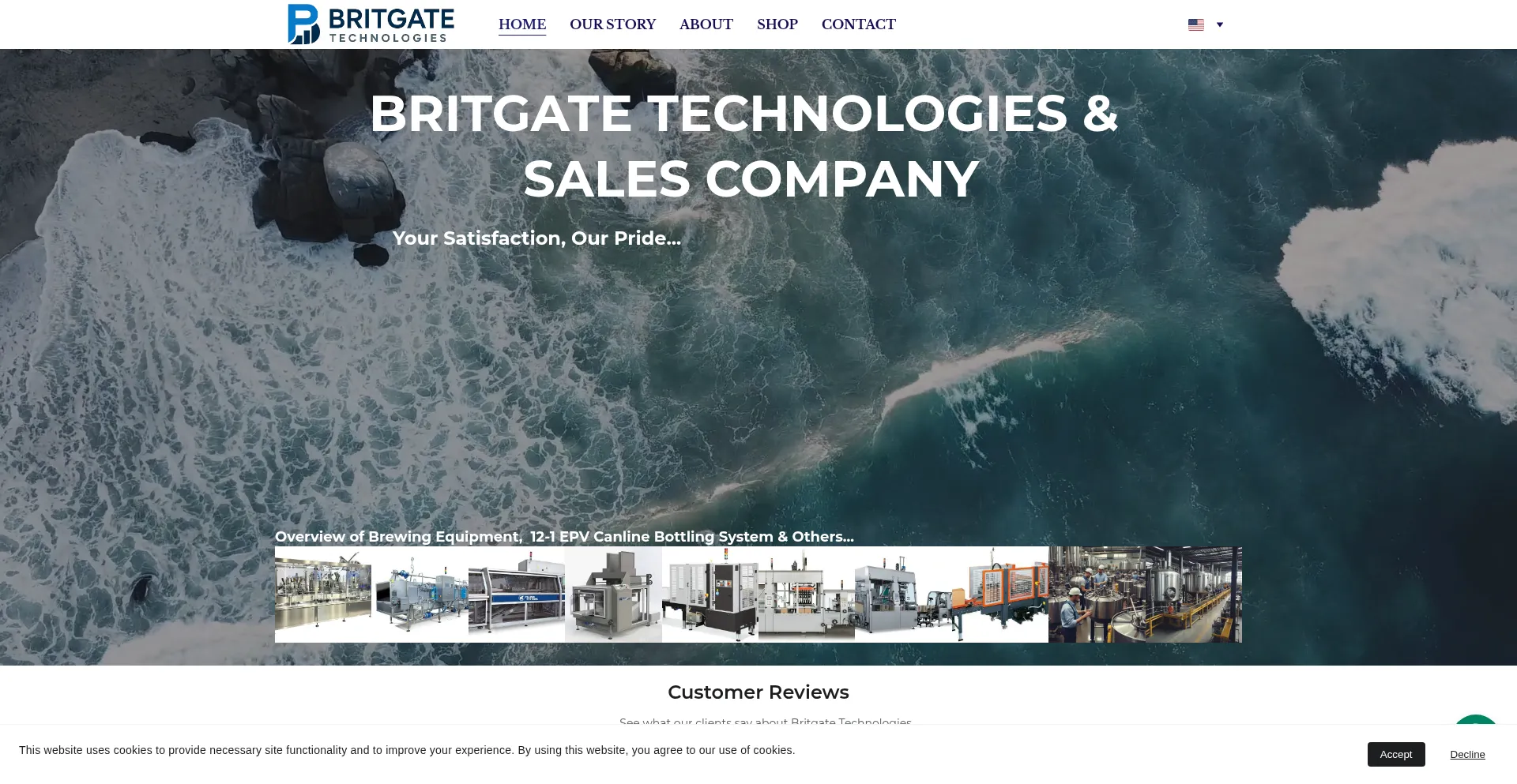 Website screenshot of Britgatetechnologies.com
