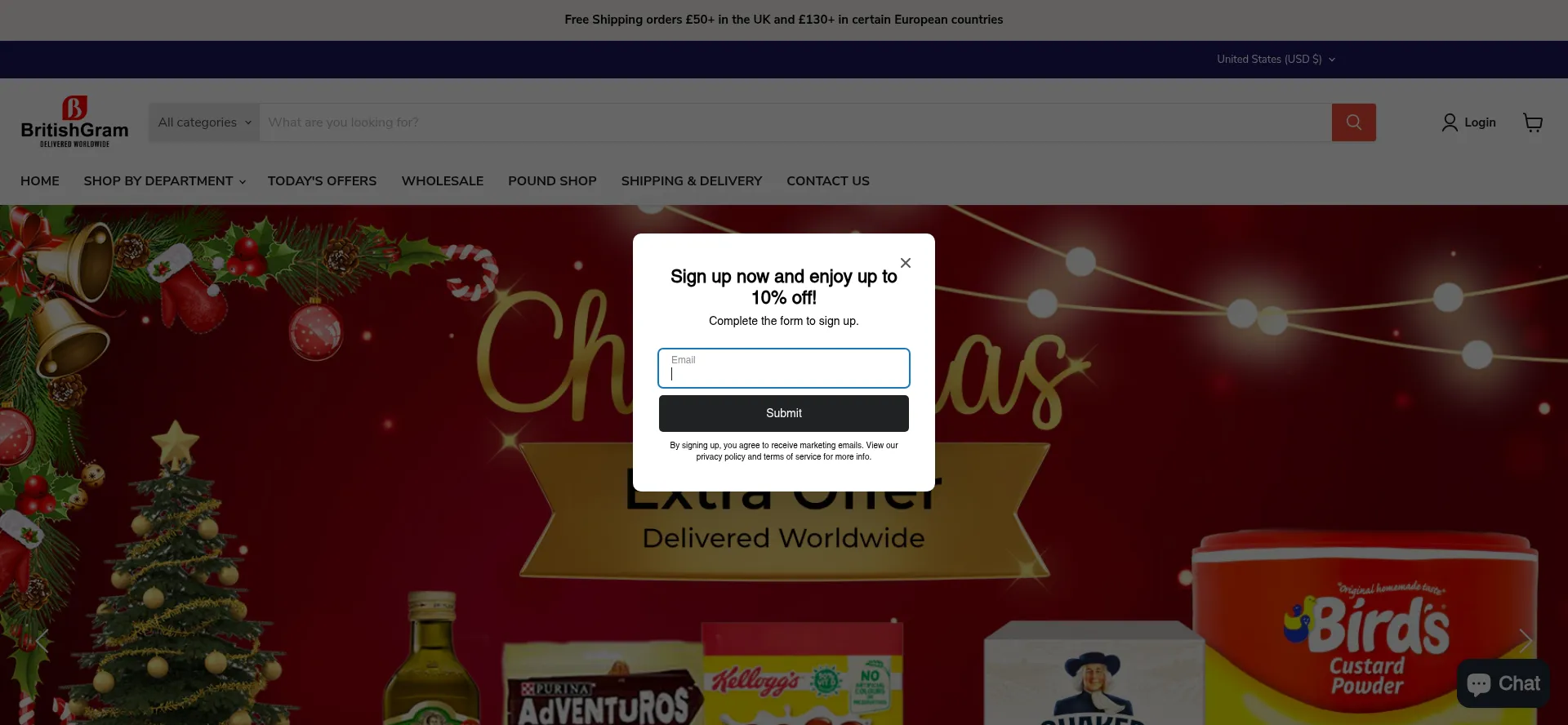 Website screenshot of Britishgram.com