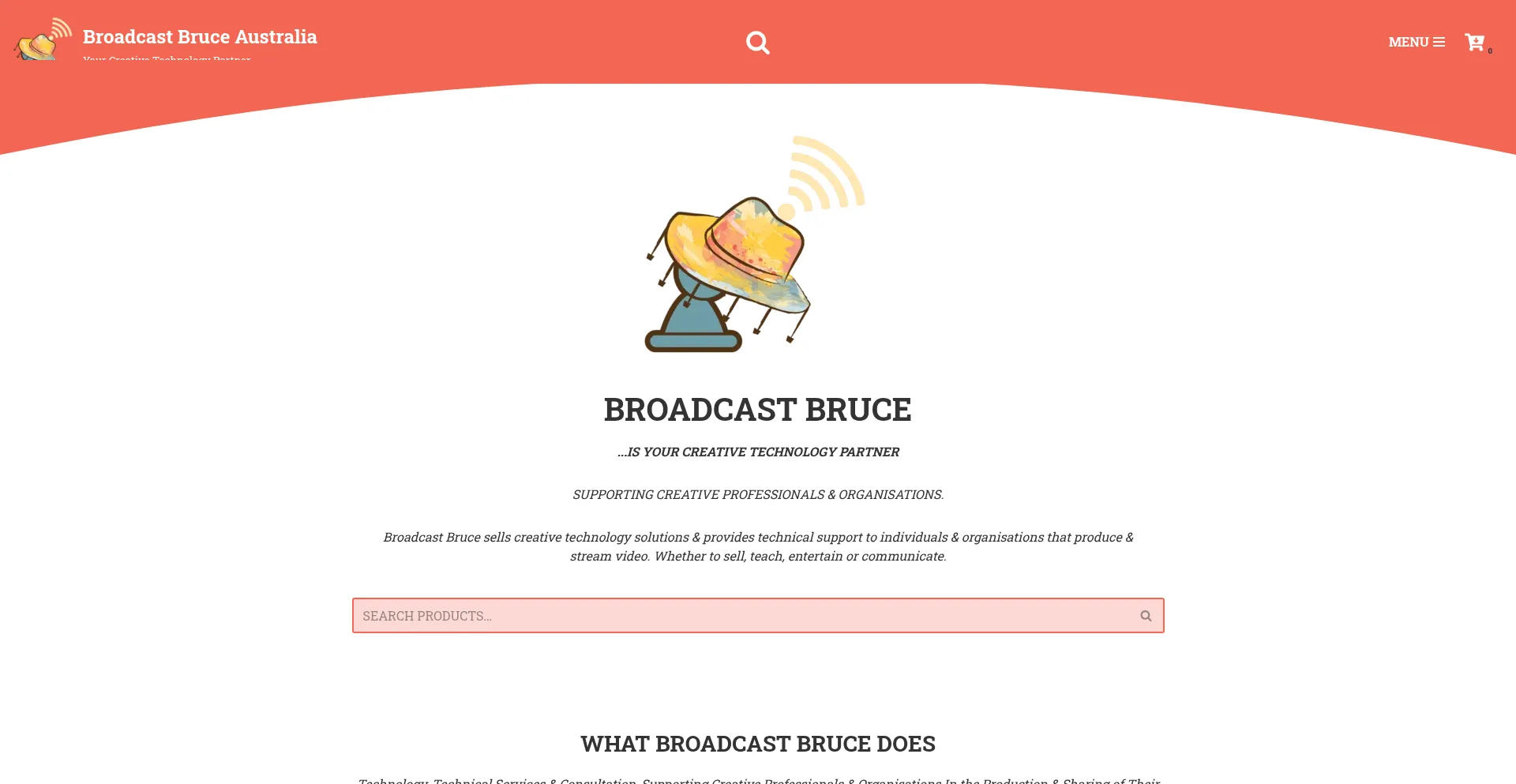 Website screenshot of Broadcastbruce.com
