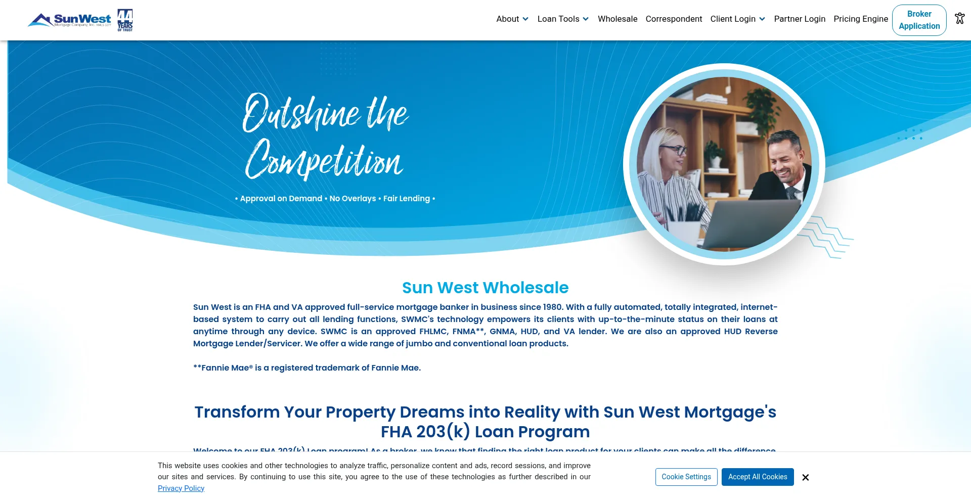 Website screenshot of Broker203kinsure.com