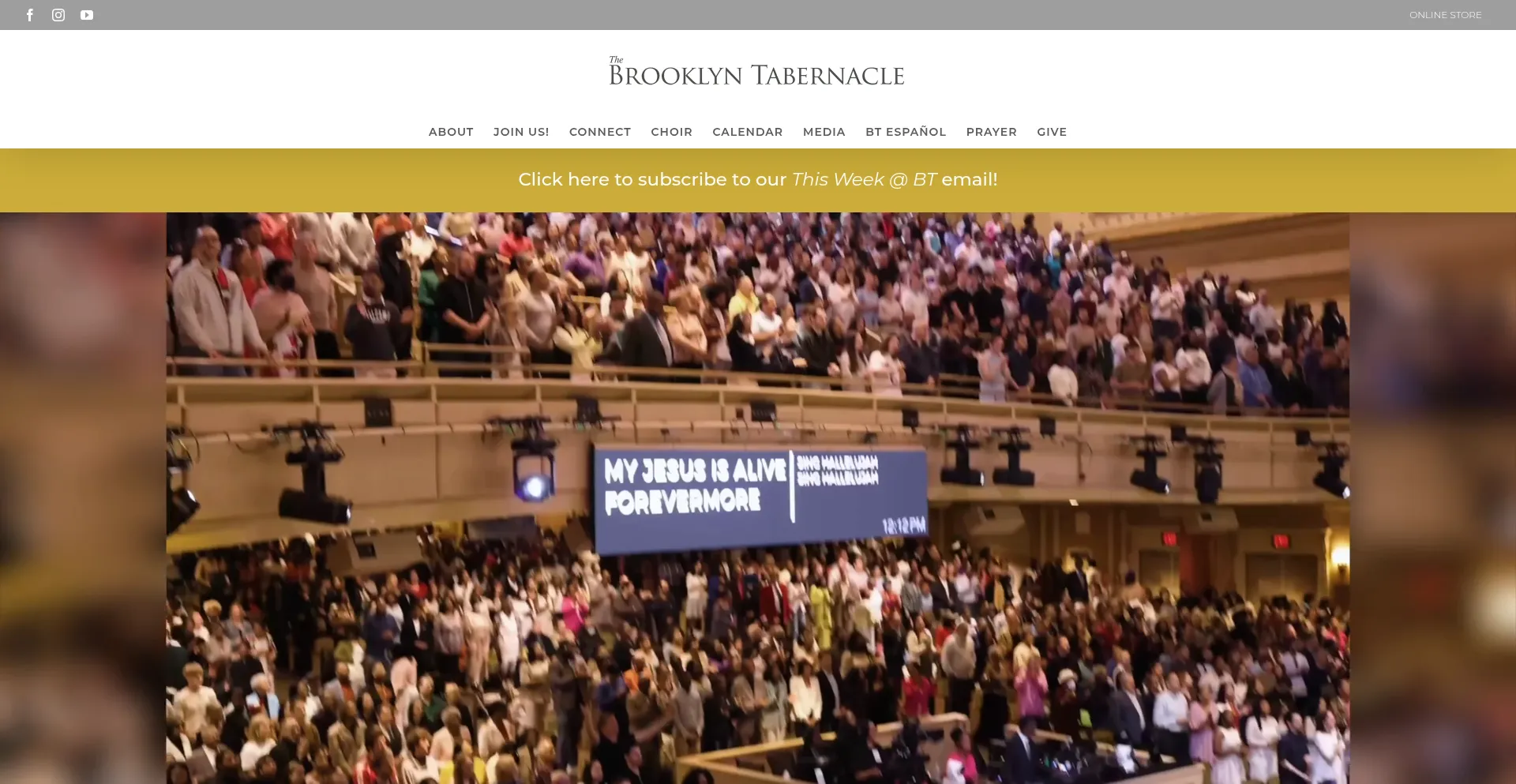 Website screenshot of Brooklyntabernacle.org