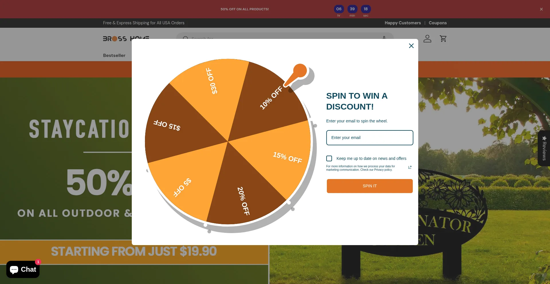 Website screenshot of Brosshome.com