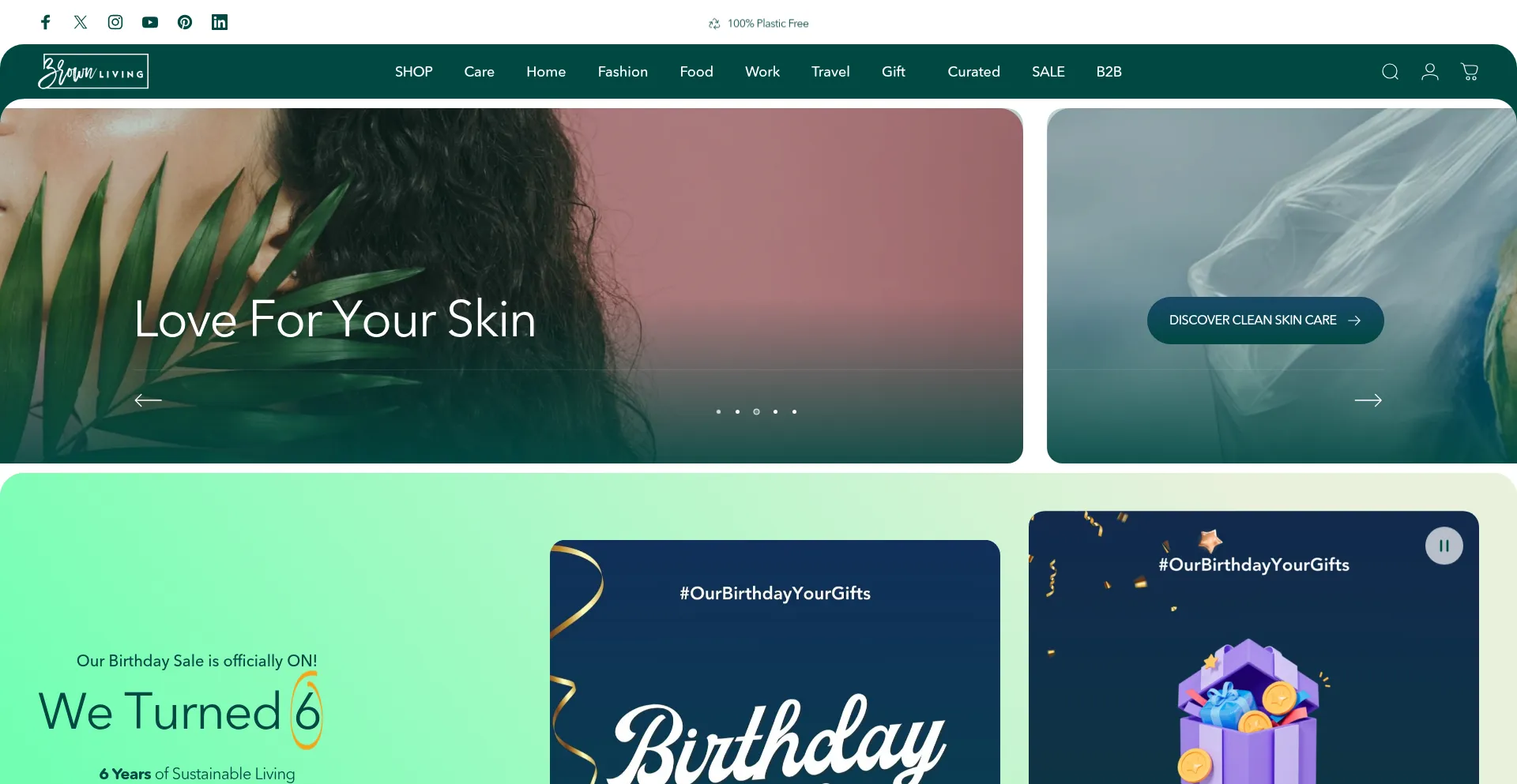 Website screenshot of Brownliving.in