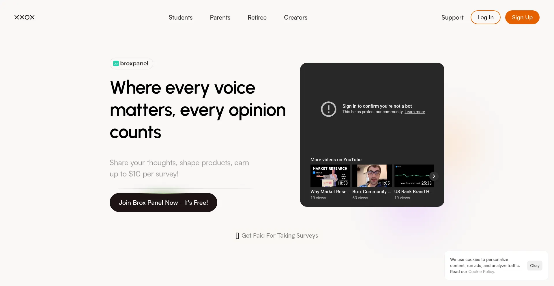 Website screenshot of Broxpanel.com