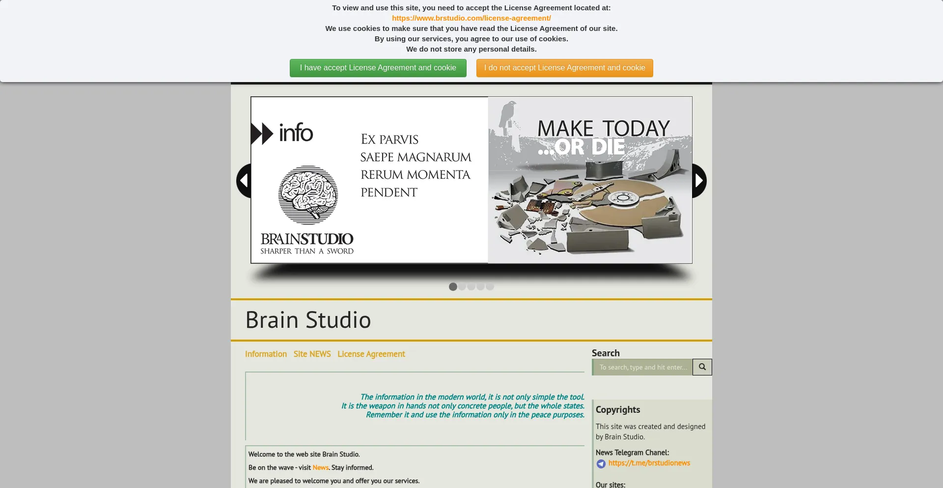 Website screenshot of Brstudio.com