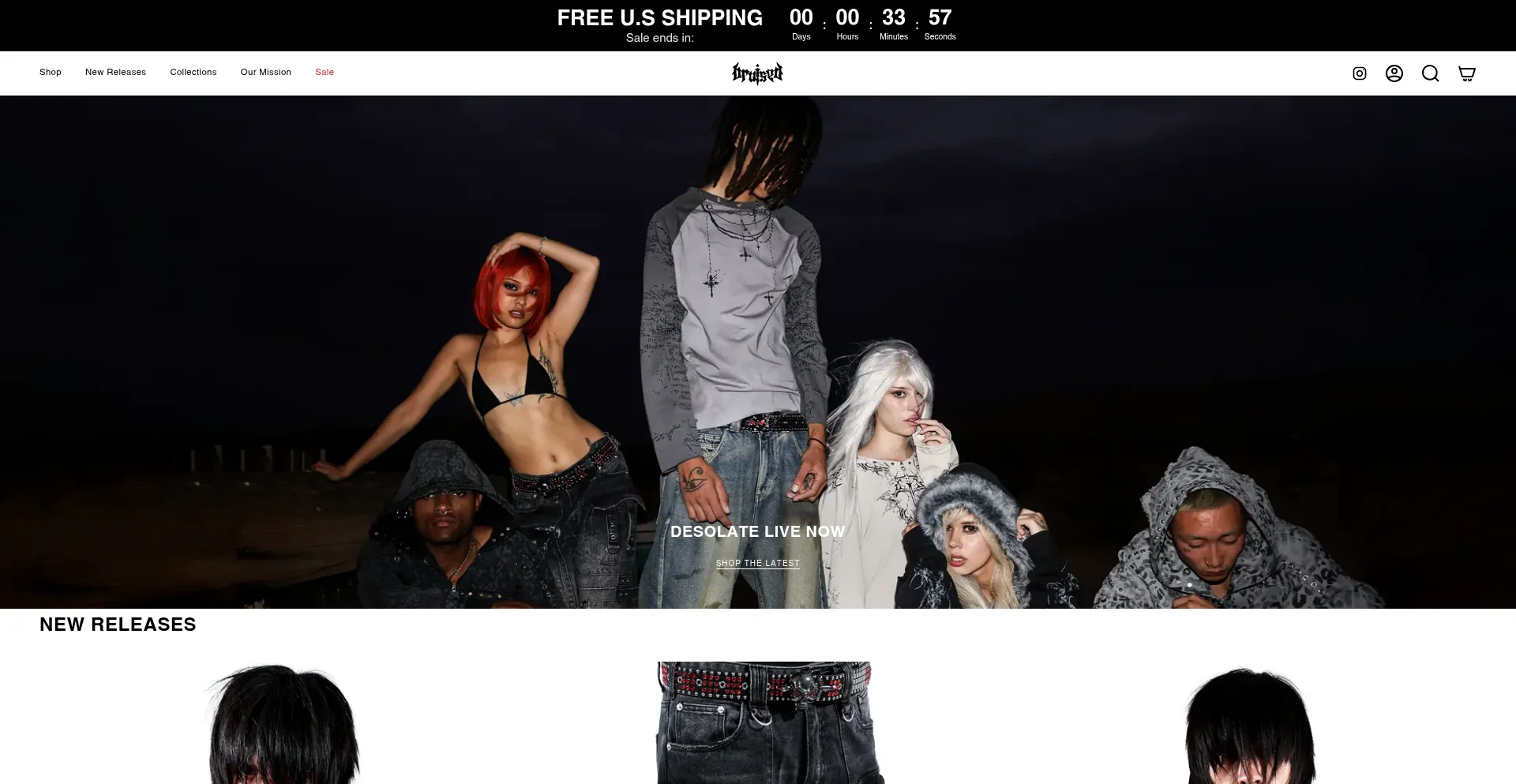 Website screenshot of Bruisedla.com