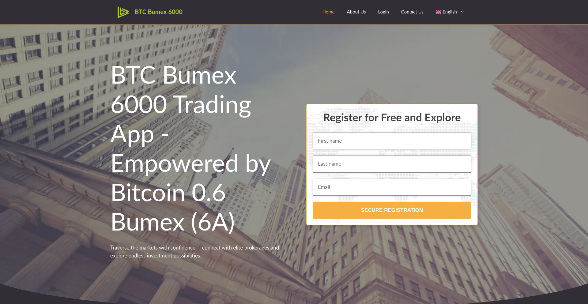 Website screenshot of Btcbumex.com