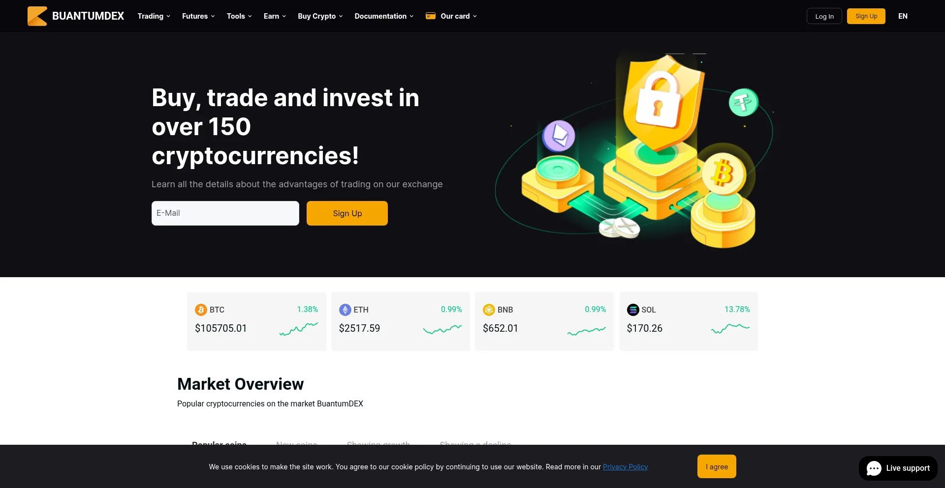 Website screenshot of Buantumdex.com
