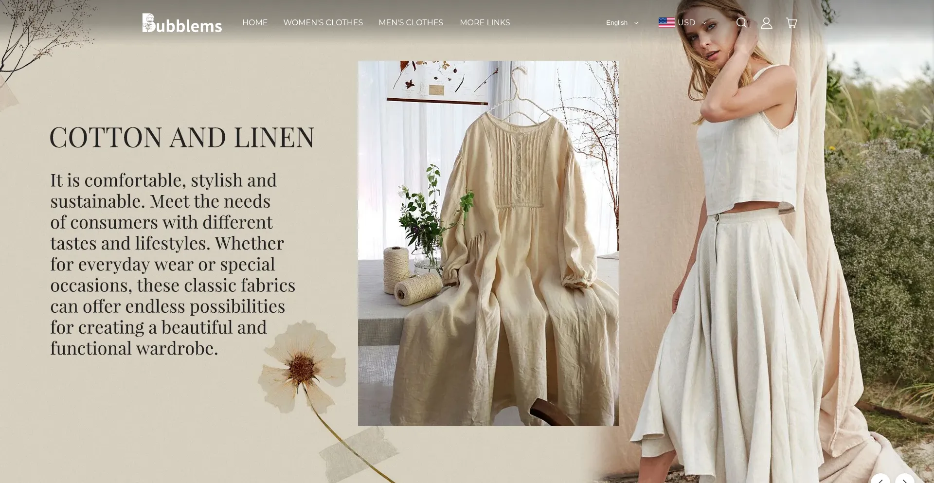 Website screenshot of Bubblems.com