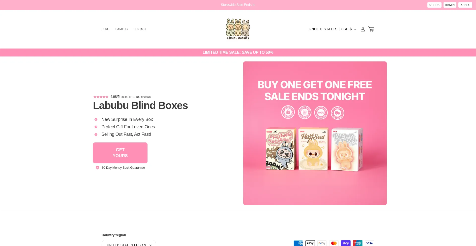 Website screenshot of Bububuddies.store