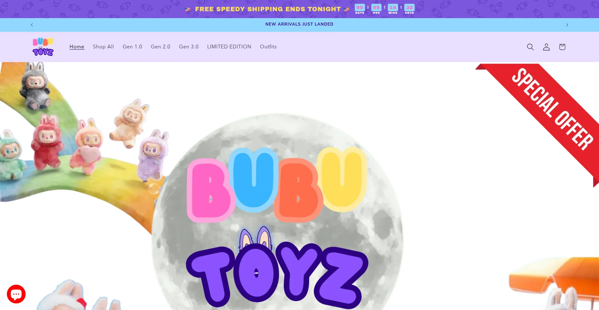 Website screenshot of Bubutoyz.com