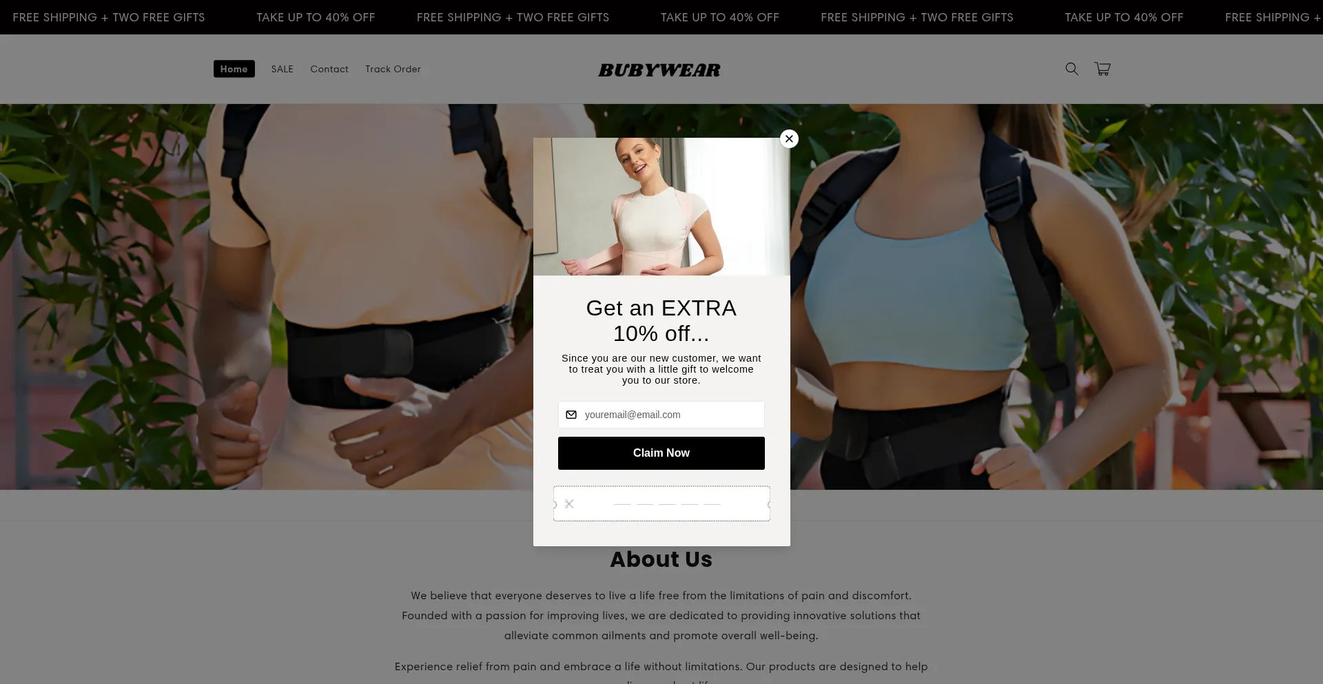Website screenshot of Bubywear.com