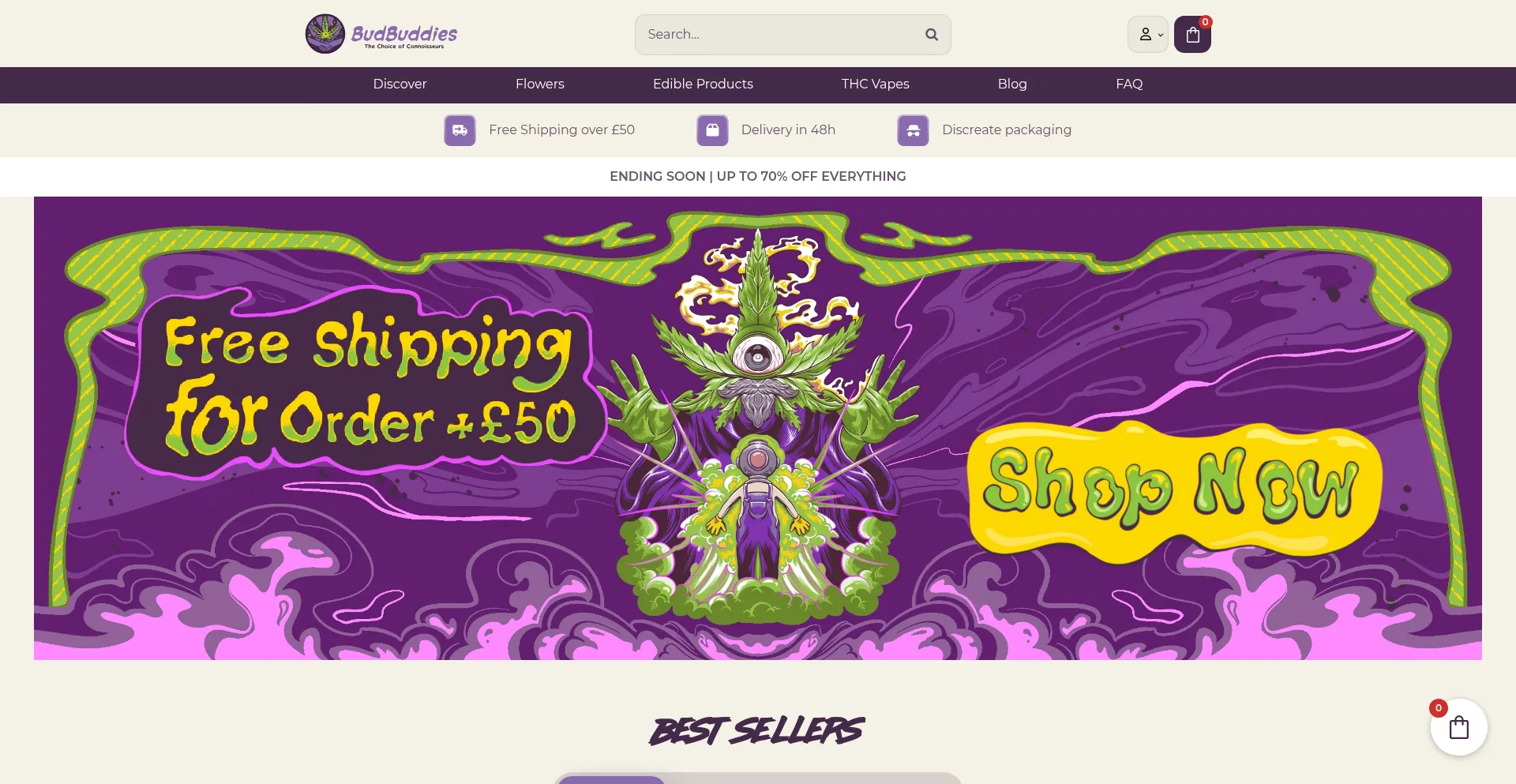 Website screenshot of Budbuddies.cc