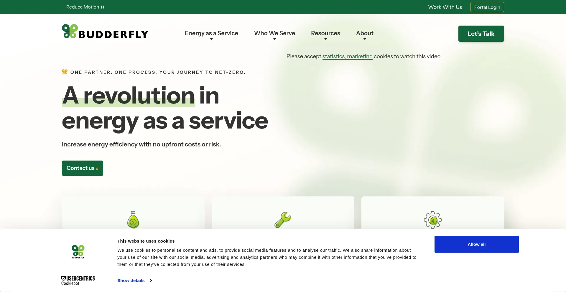 Website screenshot of Budderfly.com