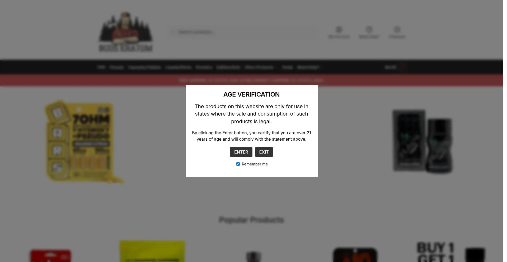 Website screenshot of Budskratom.com