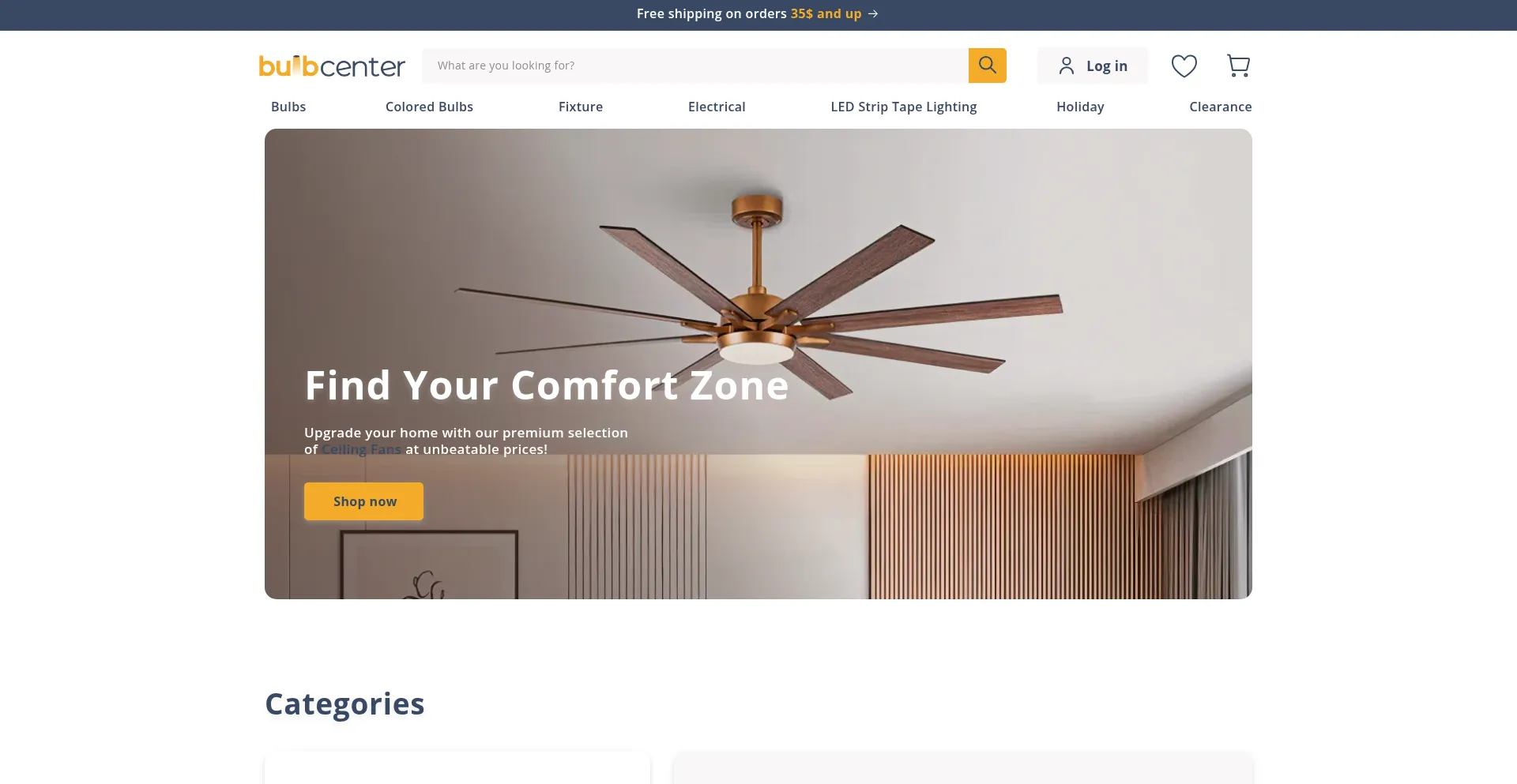 Website screenshot of Bulbcenter.com